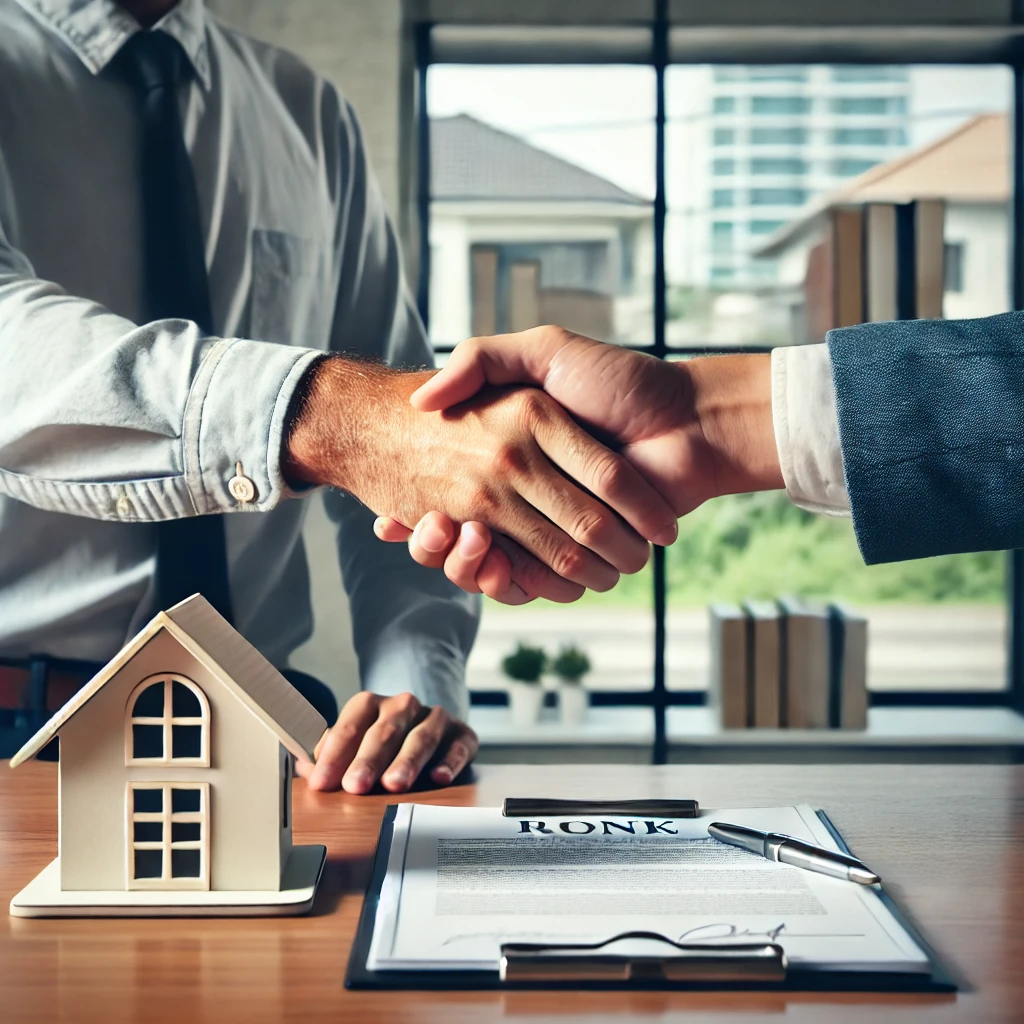 La stretta di mano conferma l'approvazione della delibera reddituale mutuo tra cliente e banca.