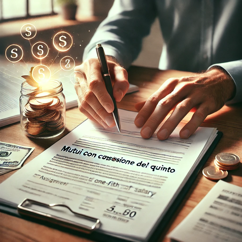 Persona che esamina documenti finanziari relativi ai Mutui con Cessione del Quinto in un ambiente professionale.